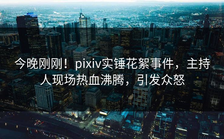 今晚刚刚！pixiv实锤花絮事件，主持人现场热血沸腾，引发众怒