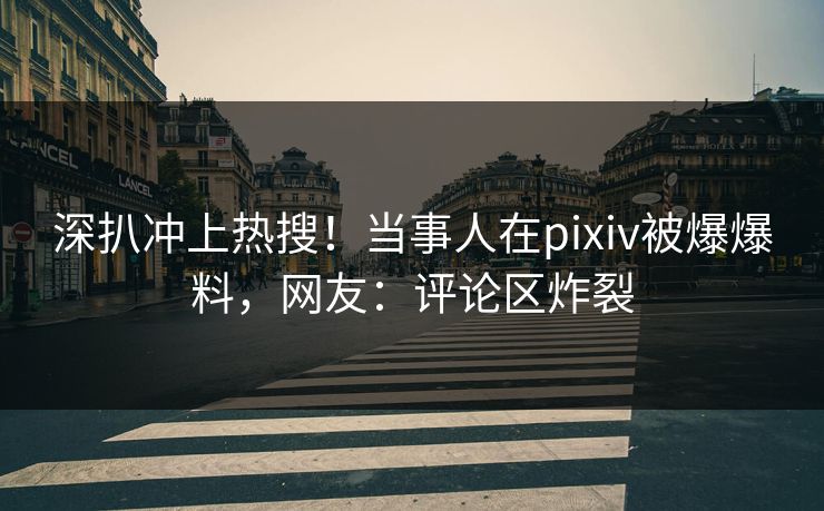 深扒冲上热搜！当事人在pixiv被爆爆料，网友：评论区炸裂