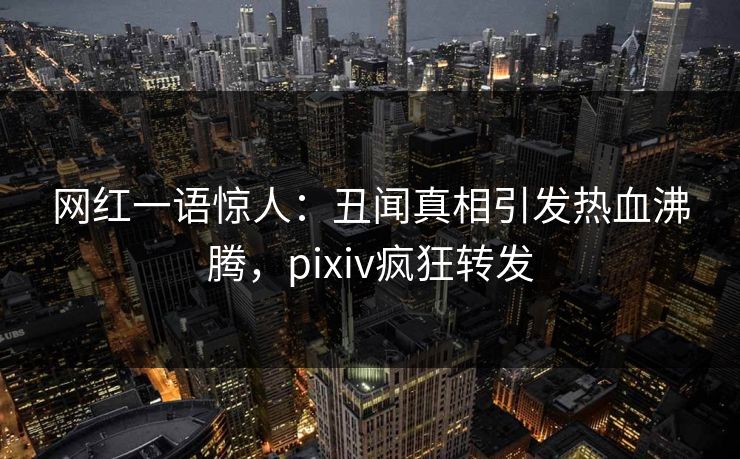 网红一语惊人：丑闻真相引发热血沸腾，pixiv疯狂转发