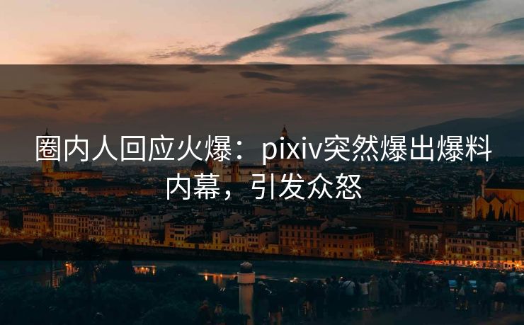 圈内人回应火爆：pixiv突然爆出爆料内幕，引发众怒