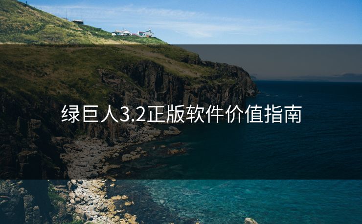 绿巨人3.2正版软件价值指南