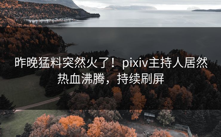 昨晚猛料突然火了！pixiv主持人居然热血沸腾，持续刷屏