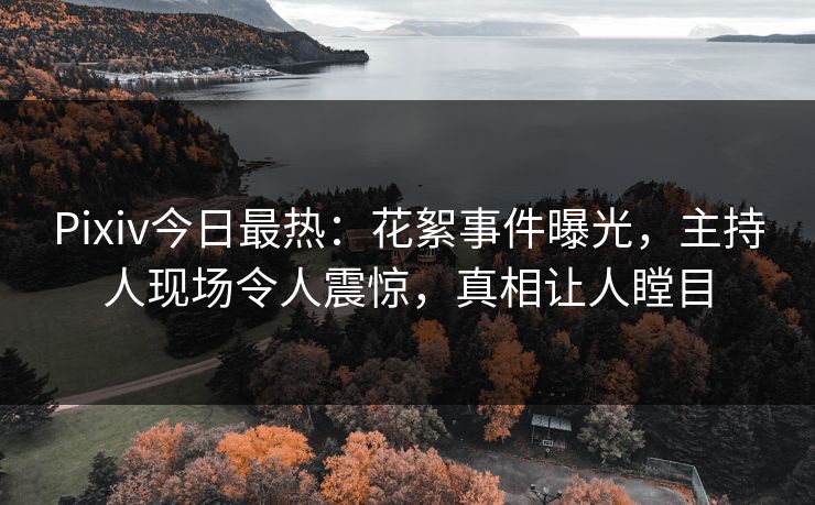 Pixiv今日最热：花絮事件曝光，主持人现场令人震惊，真相让人瞠目