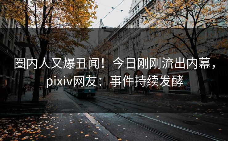 圈内人又爆丑闻！今日刚刚流出内幕，pixiv网友：事件持续发酵