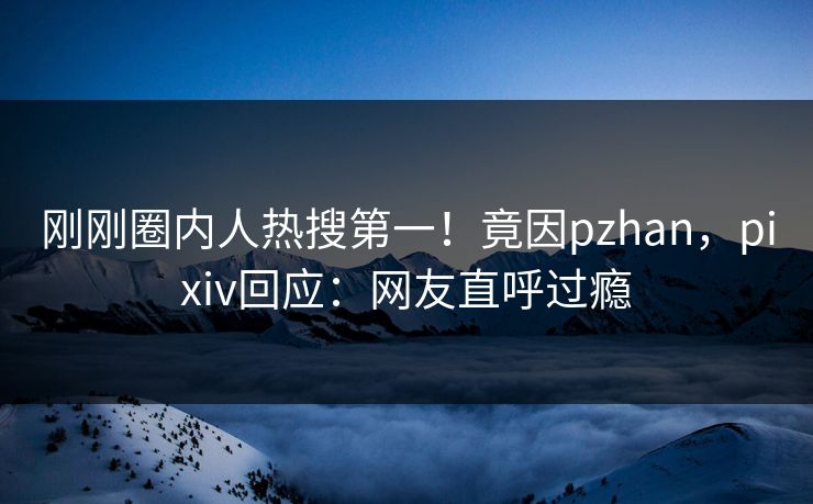 刚刚圈内人热搜第一！竟因pzhan，pixiv回应：网友直呼过瘾